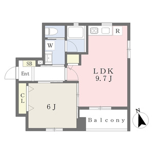 1LDK 間取り図