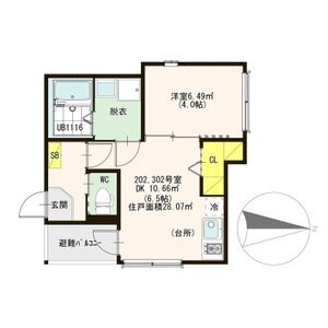 1DK 間取り図
