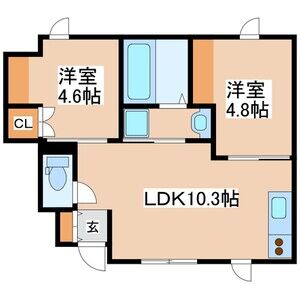 2LDK 間取り図