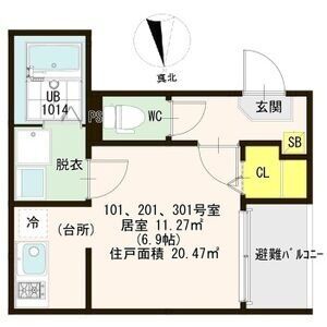 ワンルーム 間取り図