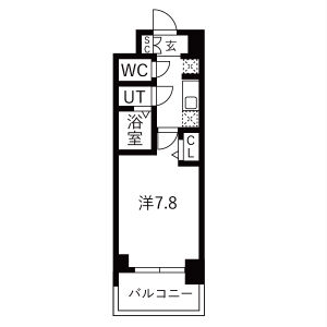 1K 間取り図