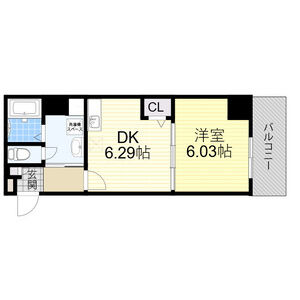 1DK 間取り図
