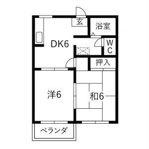 2DK 間取り図