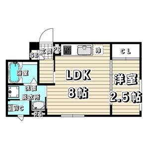 1LDK 間取り図