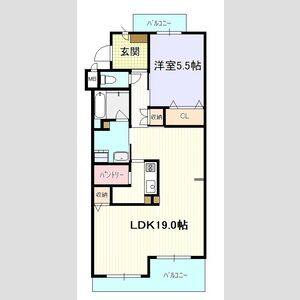 1LDK 間取り図