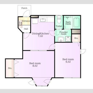 2DK 間取り図