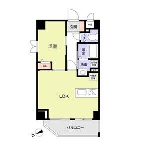 1LDK 間取り図