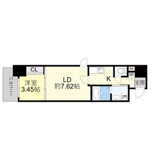 1LDK 間取り図