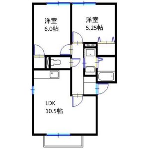 2LDK 間取り図