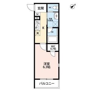 1K 間取り図