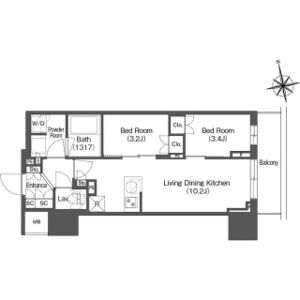 2LDK 間取り図