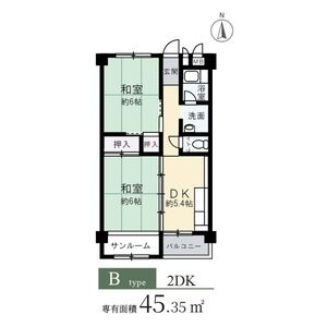 2DK 間取り図