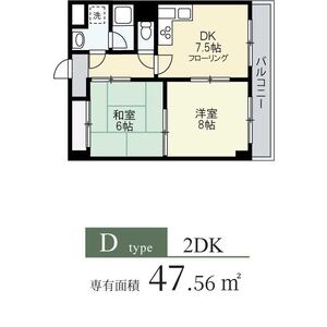 2DK 間取り図