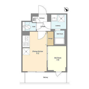 1DK 間取り図