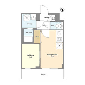 1DK 間取り図