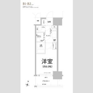 1K 間取り図