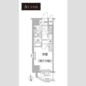 1K 間取り図