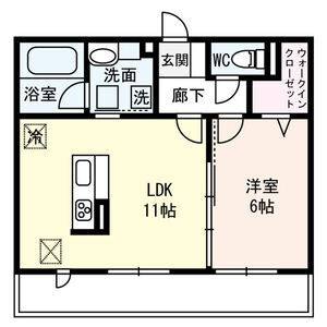 1LDK 間取り図