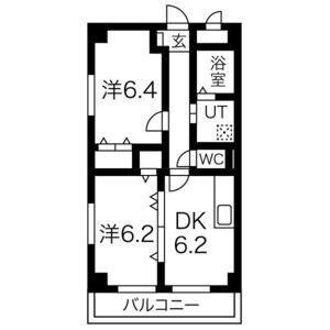 2DK 間取り図