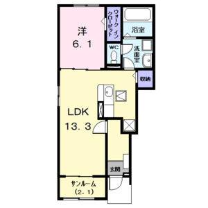 1LDK 間取り図