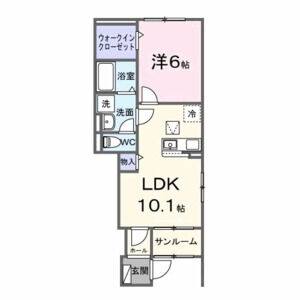 1LDK 間取り図