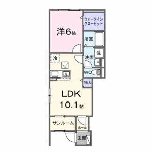 1LDK 間取り図