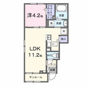 1LDK 間取り図