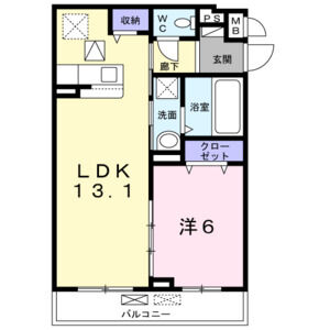 1LDK 間取り図
