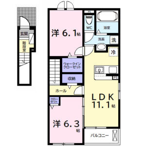 2LDK 間取り図