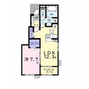 1LDK 間取り図
