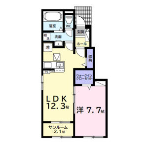 1LDK 間取り図