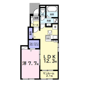 1LDK 間取り図