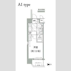 1K 間取り図