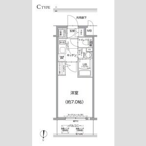 1K 間取り図