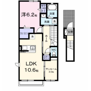 1LDK 間取り図