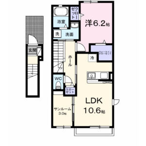 1LDK 間取り図