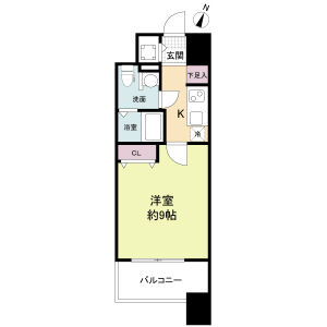 1K 間取り図