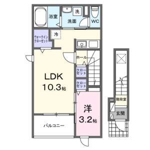 1LDK 間取り図