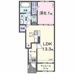 1LDK 間取り図