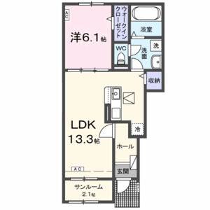 1LDK 間取り図
