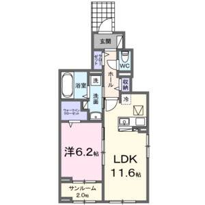1LDK 間取り図