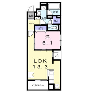 1LDK 間取り図