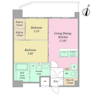 2LDK 間取り図