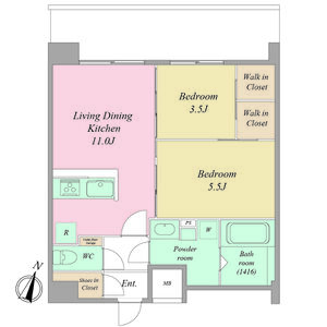2LDK 間取り図