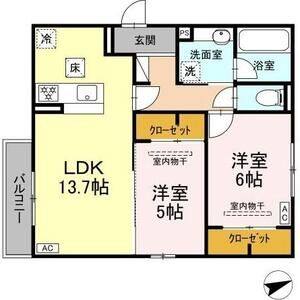 2LDK 間取り図