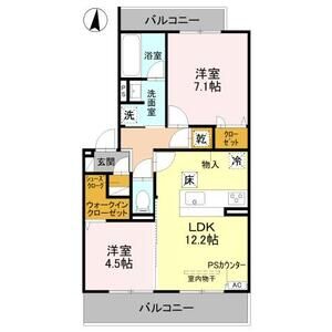 2LDK 間取り図