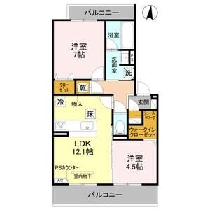 2LDK 間取り図