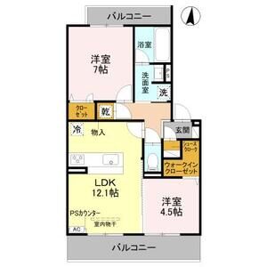 2LDK 間取り図