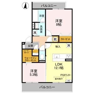 2LDK 間取り図