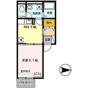 1DK 間取り図